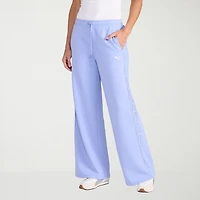 PUMA Womens Stretch Fabric Lace Wide Leg Relaxed Fit Track Pant