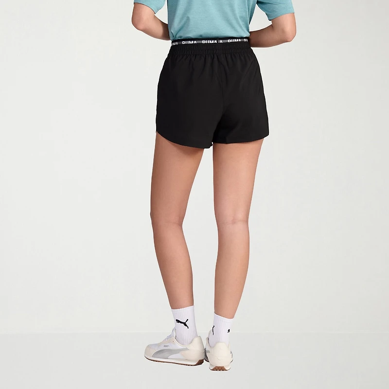 PUMA Womens Mid Rise Moisture Wicking Workout Shorts