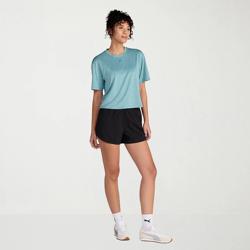 PUMA Womens Mid Rise Moisture Wicking Workout Shorts