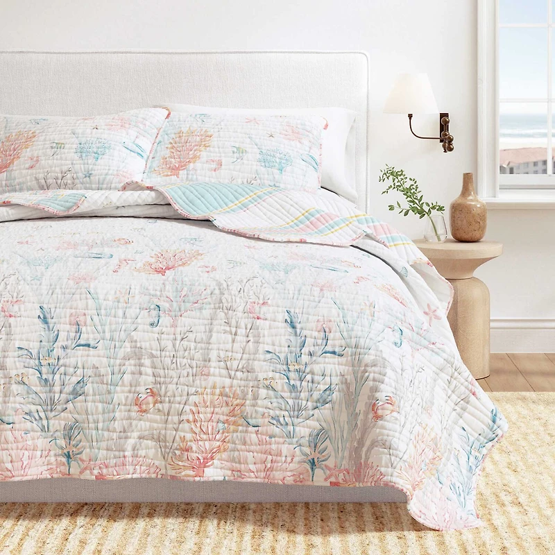 Linery Coastal Reversible Quilt Set