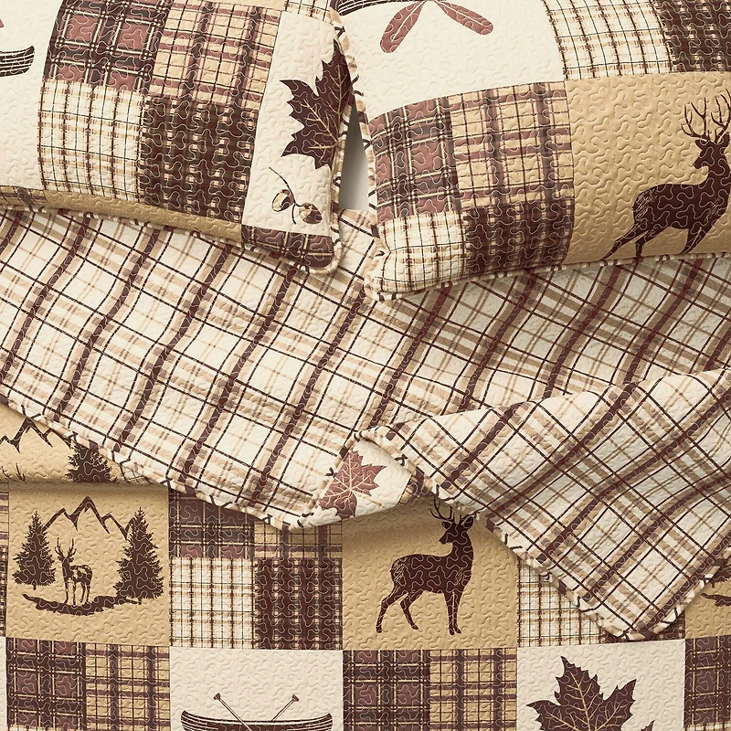 Linery Lodge Mosaic Reversible Quilt Set