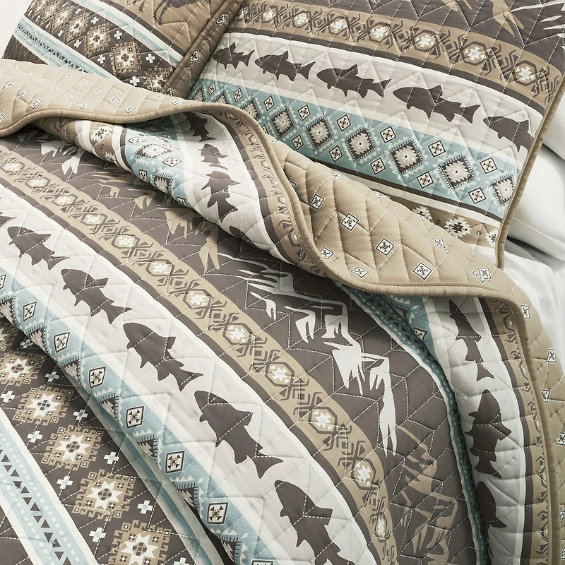 Linery Animal Stripe REVERSIBLE Quilt Set