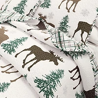 Linery Moose Trees Reversible Quilt Set