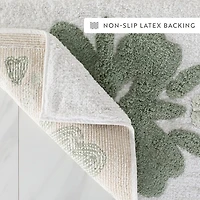 Casual Comfort Flower Pattern Cotton Bath Rug