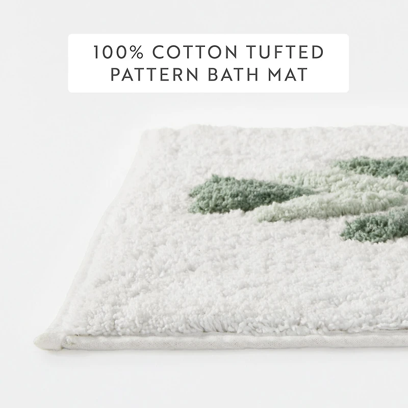 Casual Comfort Flower Pattern Cotton Bath Rug