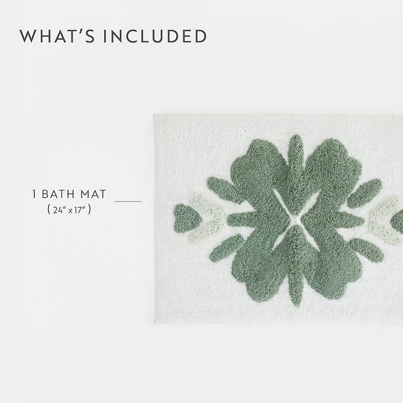 Casual Comfort Flower Pattern Cotton Bath Rug