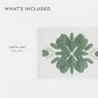 Casual Comfort Flower Pattern Cotton Bath Rug