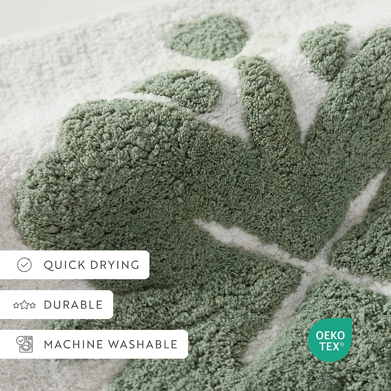 Casual Comfort Flower Pattern Cotton Bath Rug