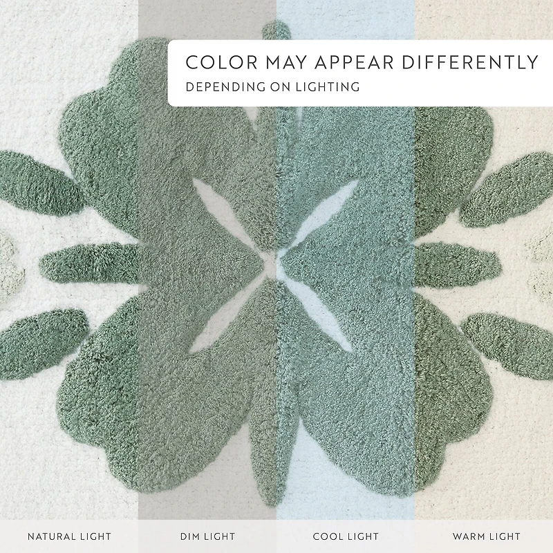 Casual Comfort Flower Pattern Cotton Bath Rug