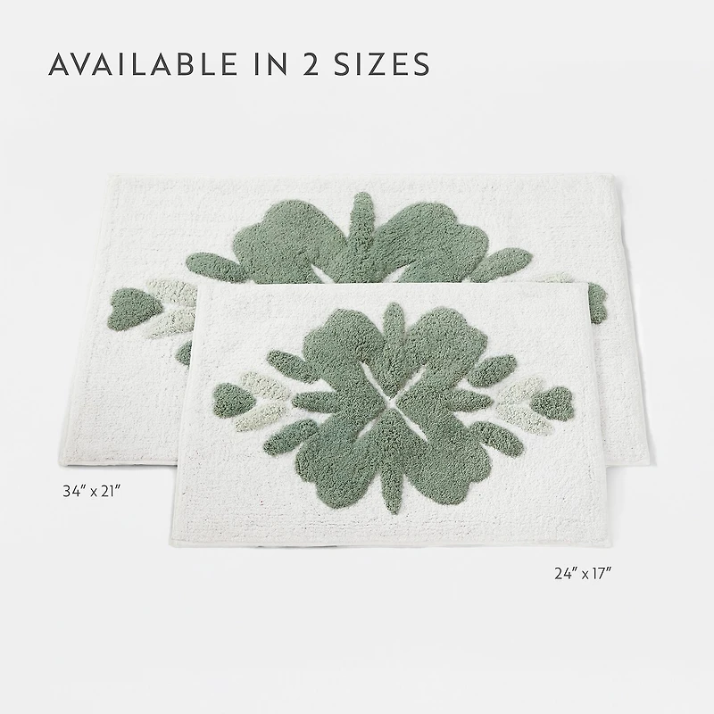 Casual Comfort Flower Pattern Cotton Bath Rug