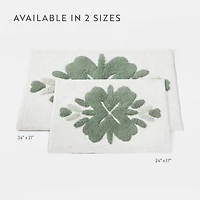 Casual Comfort Flower Pattern Cotton Bath Rug