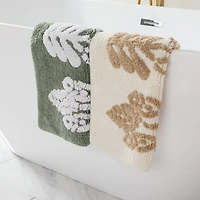 Casual Comfort Folk Leaves Pattern Cotton Bath Rug
