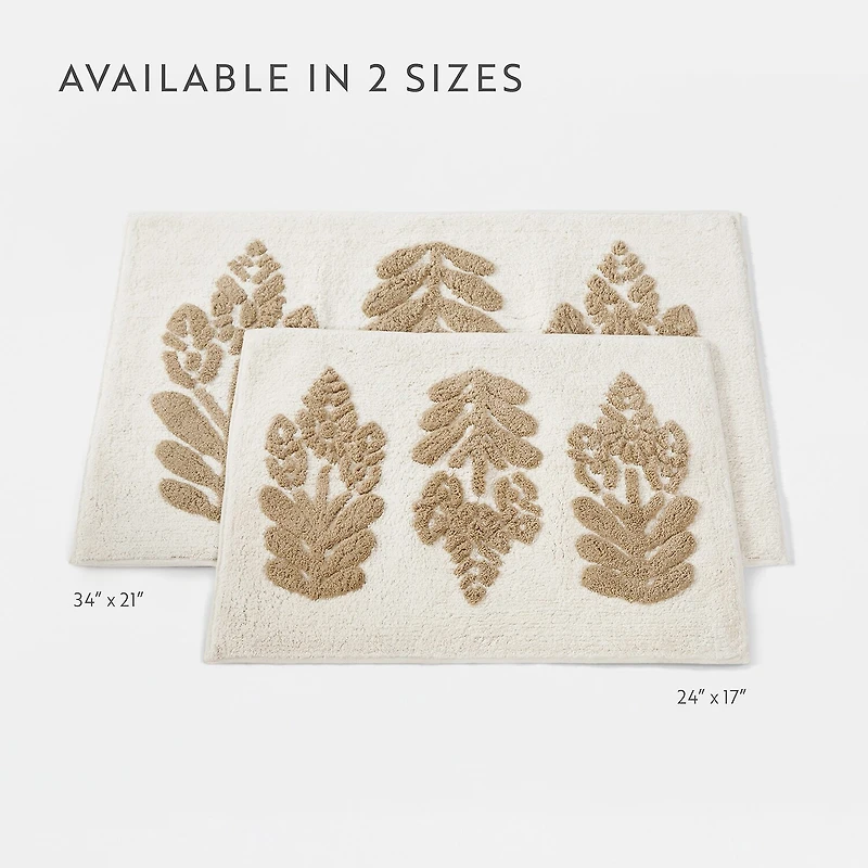 Casual Comfort Folk Leaves Pattern Cotton Bath Rug