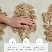 Casual Comfort Folk Leaves Pattern Cotton Bath Rug
