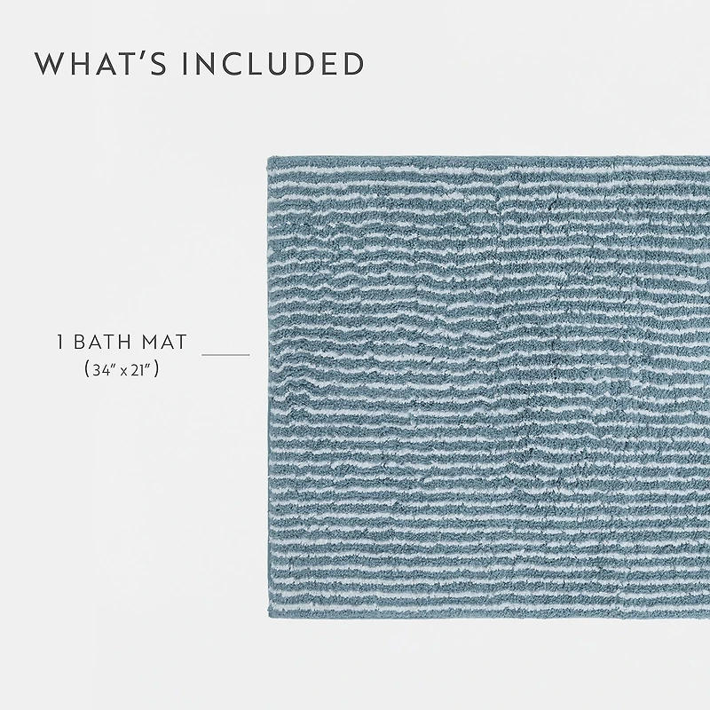 Casual Comfort Pinstripe Cotton Bath Rug