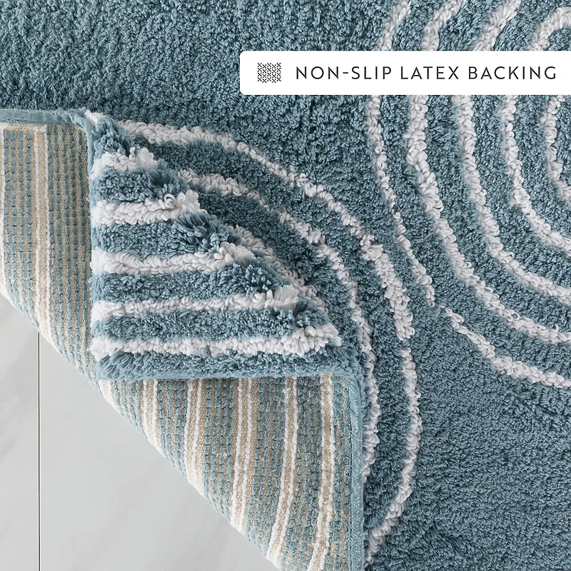 Casual Comfort Rainbow Pattern Cotton Bath Rug