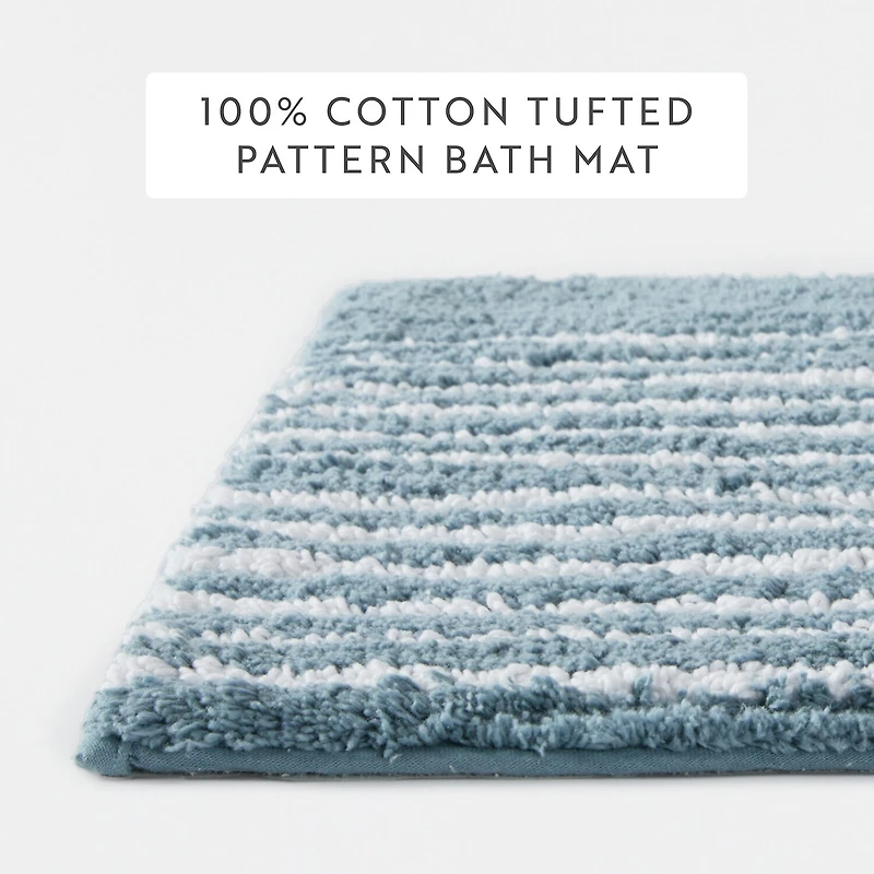 Casual Comfort Rainbow Pattern Cotton Bath Rug