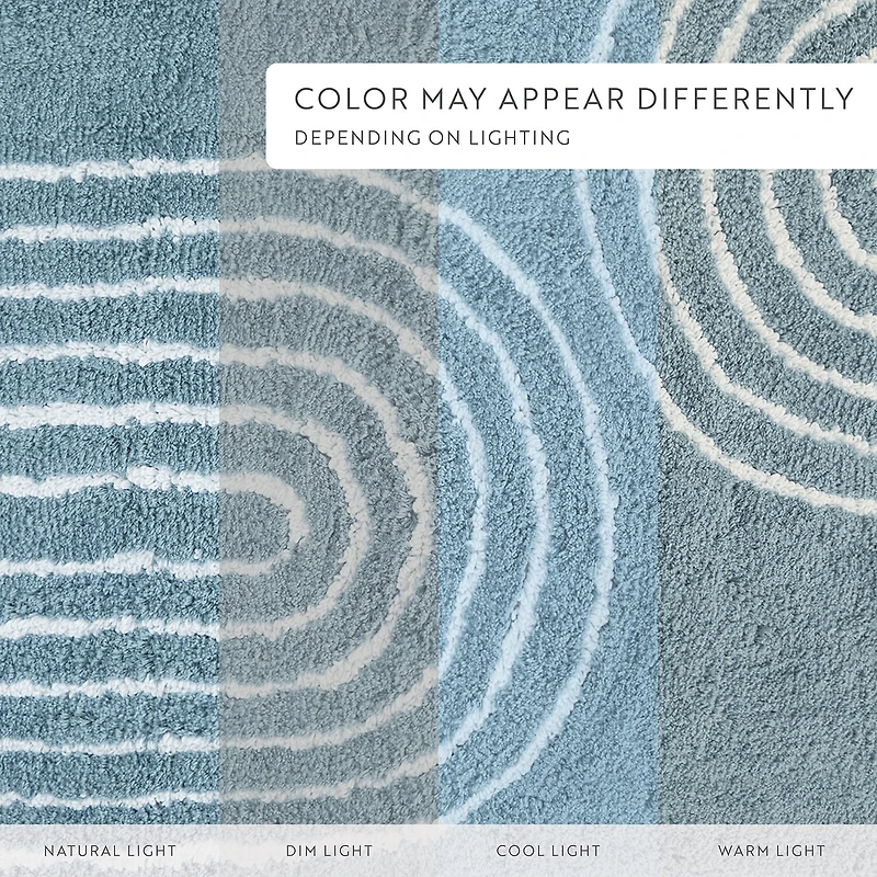 Casual Comfort Rainbow Pattern Cotton Bath Rug