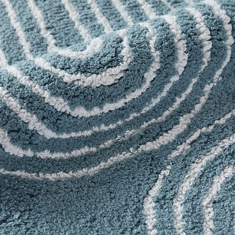 Casual Comfort Rainbow Pattern Cotton Bath Rug