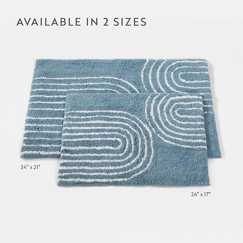 Casual Comfort Rainbow Pattern Cotton Bath Rug