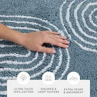 Casual Comfort Rainbow Pattern Cotton Bath Rug