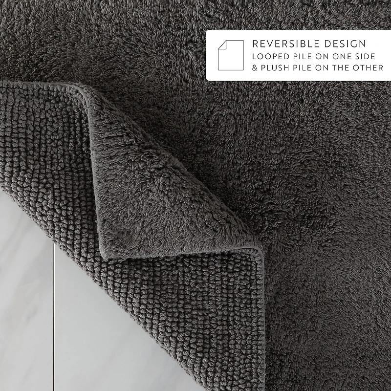 Casual Comfort Solid Reversible Bath Rug