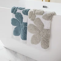 Casual Comfort Modern Floral Pattern Cotton Bath Rug