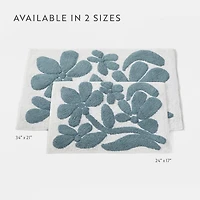 Casual Comfort Modern Floral Pattern Cotton Bath Rug