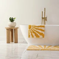 Casual Comfort Sunray Design Cotton Bath Rug