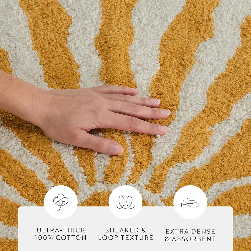 Casual Comfort Sunray Design Cotton Bath Rug