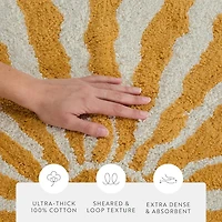 Casual Comfort Sunray Design Cotton Bath Rug