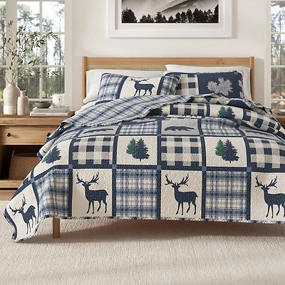 Linery Nature Mosaic REVERSIBLE Quilt Set