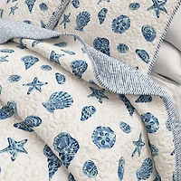 Linery Seashells Coastal Reversible Quilt Set