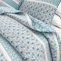 Linery Stripe Paisley Reversible Quilt Set