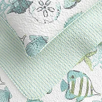 Linery Fish Coral Reversible Quilt Set