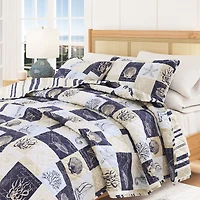Linery Seashell Patchwork Reversible Quilt Set