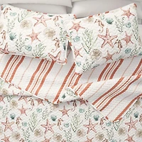 Linery Watercolor Sea Life Reversible Quilt Set