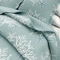 Linery Coral Starfish Reversible Quilt Set