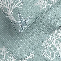 Linery Coral Starfish Reversible Quilt Set