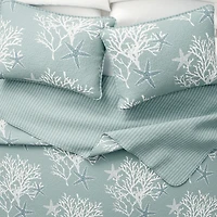 Linery Coral Starfish Reversible Quilt Set