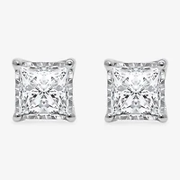 (I/Si2) 1-1/2 CT. T.W. Lab-Grown Diamond Sterling Silver or 14K Gold over Princess Stud Earrings