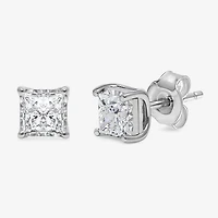 (I/Si2) 1-1/2 CT. T.W. Lab-Grown Diamond Sterling Silver or 14K Gold over Princess Stud Earrings