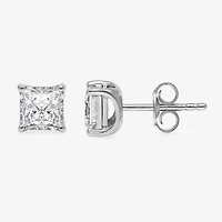 (I/Si2) 1-1/2 CT. T.W. Lab-Grown Diamond Sterling Silver or 14K Gold over Princess Stud Earrings