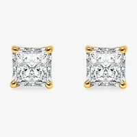 ( I/SI2 ) 1 CT. T.W. Lab-Grown Diamond Sterling Silver or 14K Gold over Princess Stud Earrings