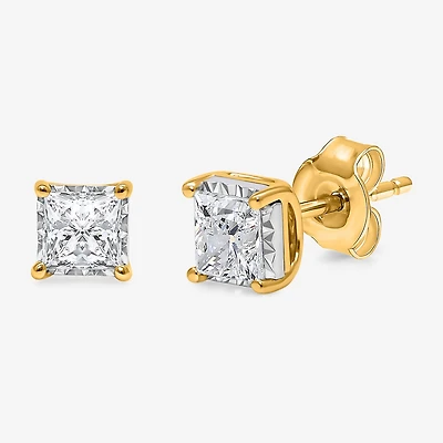 ( I/SI2 ) 1 CT. T.W. Lab-Grown Diamond Sterling Silver or 14K Gold over Princess Stud Earrings