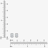 (I/Si2) 1/2 CT. T.W. Lab Grown White Diamond Sterling Silver 4.6mm Rectangular Stud Earrings