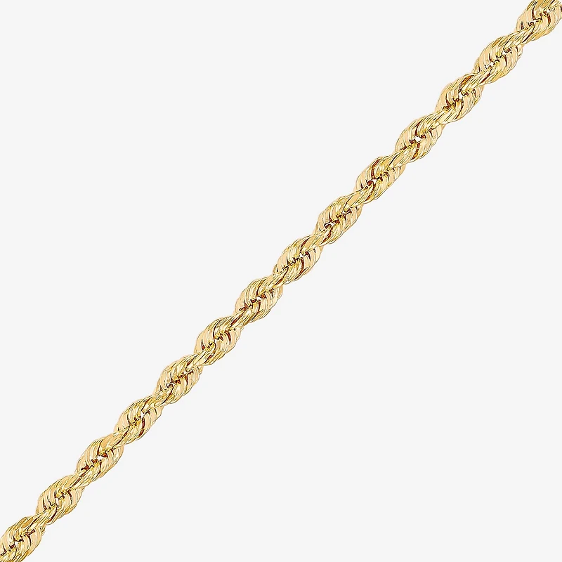 Womens 10K Gold 18 Inch Rope Chain Necklace