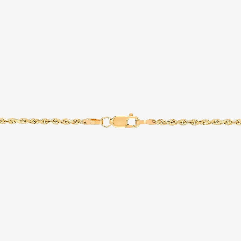 Womens 10K Gold 20 Inch Rope Chain Necklace
