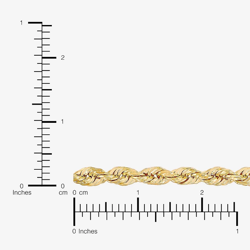 Womens 10K Gold 20 Inch Rope Chain Necklace
