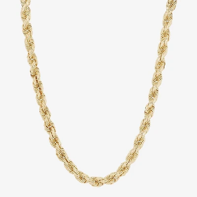 Mens 10K Gold 22 Inch Rope Chain Necklace